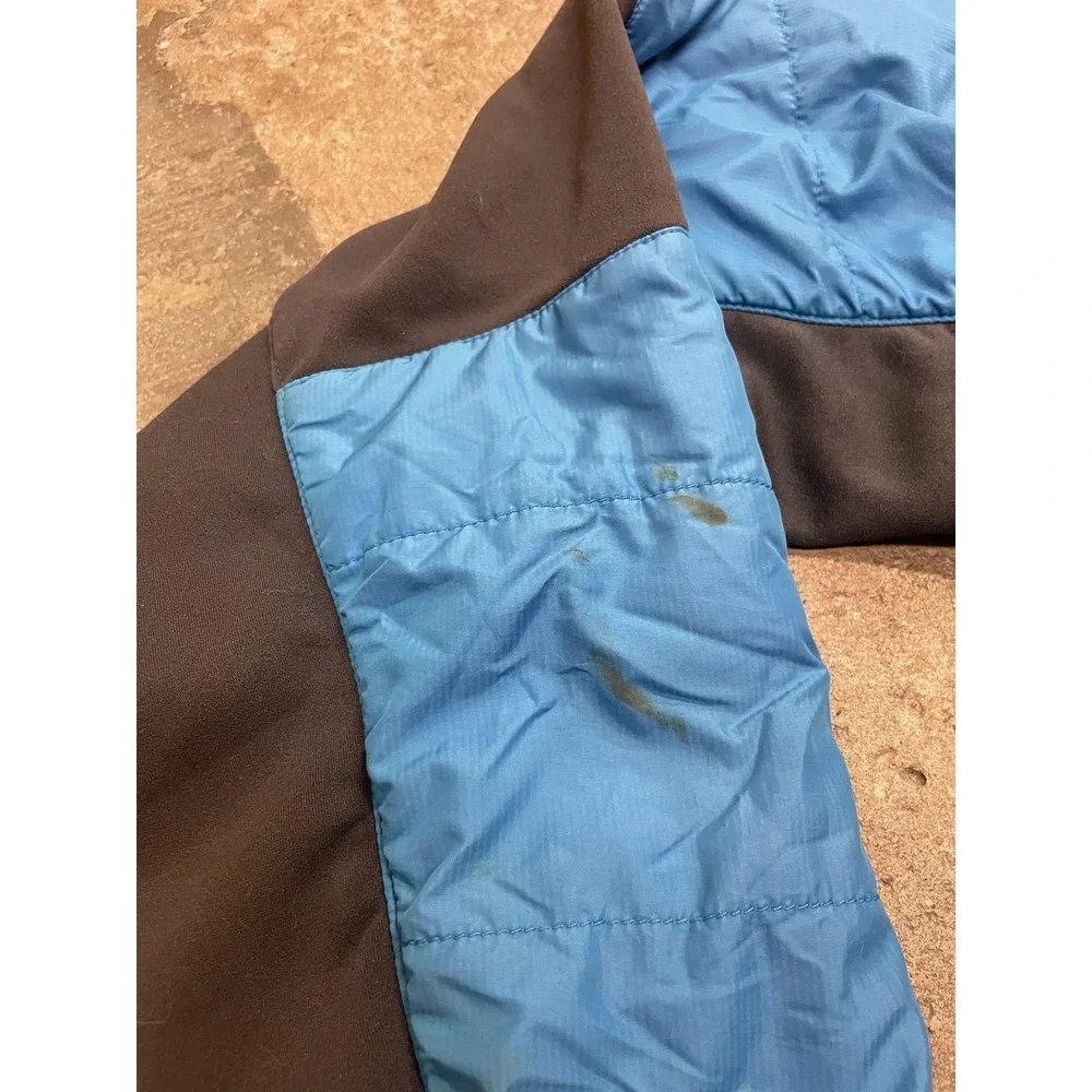 The North‎ Face Jacket Mens Medium Blue Black Quilted Insulated Full Zip Hiking